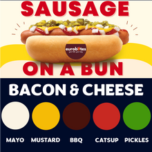 Load image into Gallery viewer, Quizine: Sausage on a Bun (BACON &amp; CHEESE)
