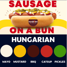 Load image into Gallery viewer, JUMBO Sausage on a Bun (HUNGARIAN)
