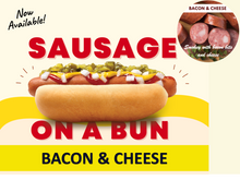 Load image into Gallery viewer, Quizine: Sausage on a Bun (BACON &amp; CHEESE)
