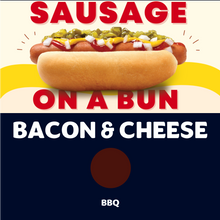 Load image into Gallery viewer, Quizine: Sausage on a Bun (BACON &amp; CHEESE)
