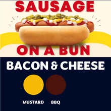 Load image into Gallery viewer, Quizine: Sausage on a Bun (BACON &amp; CHEESE)
