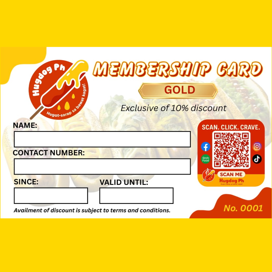 Hugdog PH Membership Discount Card (with Free Sausages)
