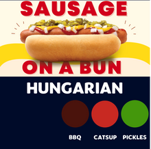 Load image into Gallery viewer, Quizine: Sausage on a Bun (HUNGARIAN)
