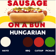 Load image into Gallery viewer, Quizine: Sausage on a Bun (HUNGARIAN)
