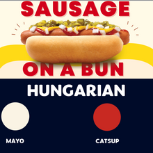 Load image into Gallery viewer, Quizine: Sausage on a Bun (HUNGARIAN)
