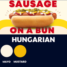 Load image into Gallery viewer, JUMBO Sausage on a Bun (HUNGARIAN)
