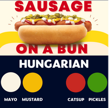 Load image into Gallery viewer, Quizine: Sausage on a Bun (HUNGARIAN)
