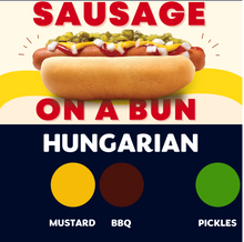 Load image into Gallery viewer, Quizine: Sausage on a Bun (HUNGARIAN)
