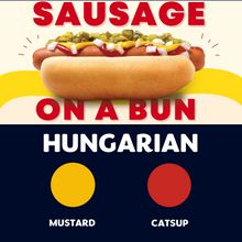 Load image into Gallery viewer, Quizine: Sausage on a Bun (HUNGARIAN)
