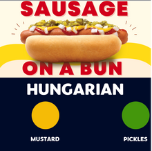 Load image into Gallery viewer, Quizine: Sausage on a Bun (HUNGARIAN)
