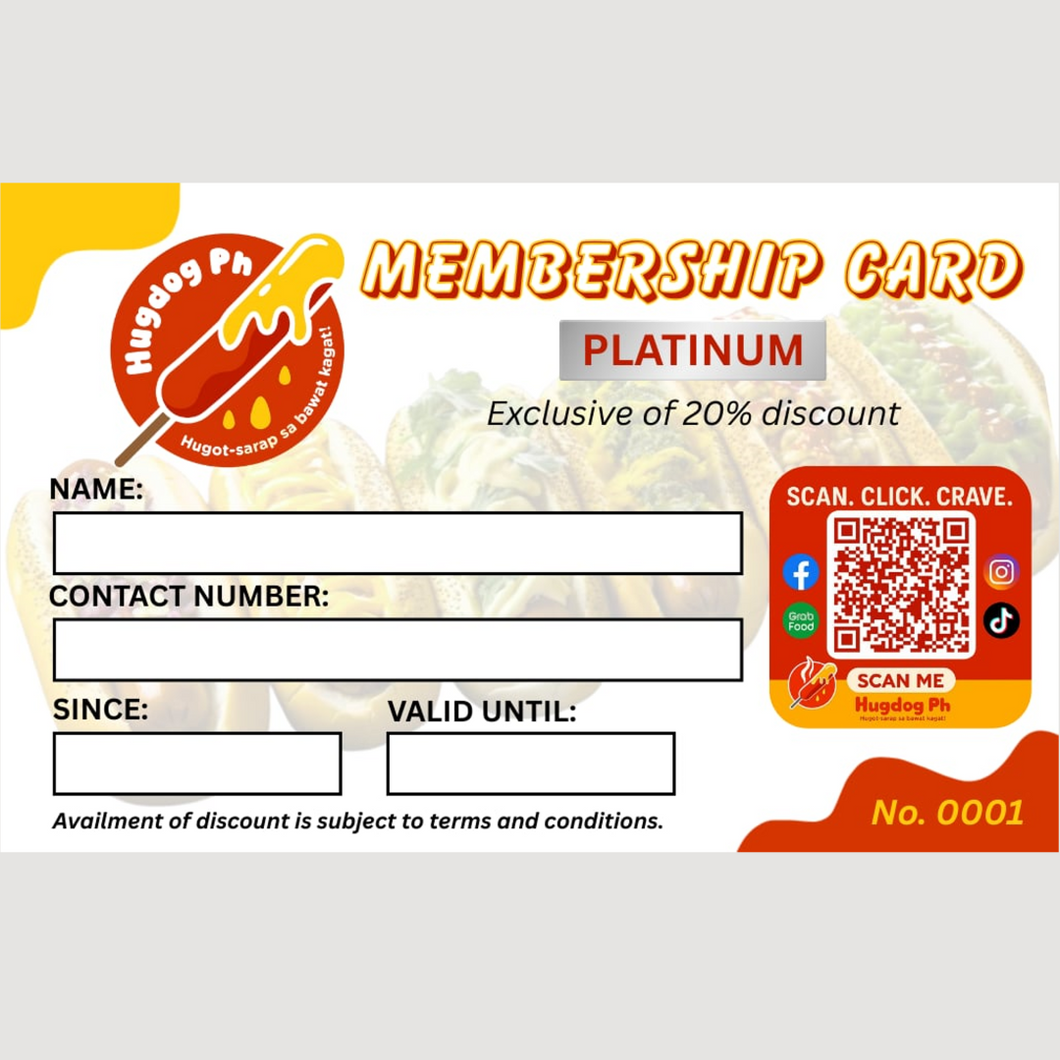 Hugdog PH Membership Discount Card (Free Sausages)