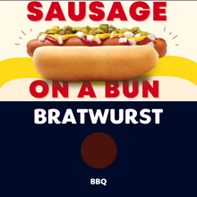 Load image into Gallery viewer, JUMBO Sausage on a Bun (BRATWURST)
