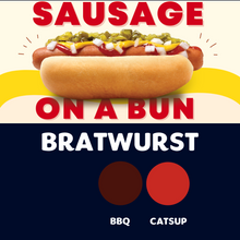 Load image into Gallery viewer, JUMBO Sausage on a Bun (BRATWURST)
