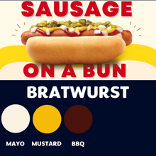 Load image into Gallery viewer, JUMBO Sausage on a Bun (BRATWURST)
