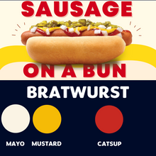 Load image into Gallery viewer, JUMBO Sausage on a Bun (BRATWURST)
