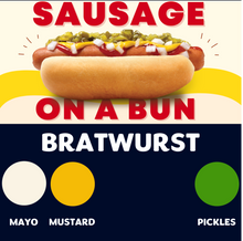 Load image into Gallery viewer, JUMBO Sausage on a Bun (BRATWURST)
