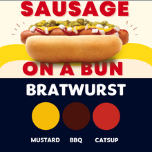 Load image into Gallery viewer, JUMBO Sausage on a Bun (BRATWURST)
