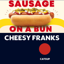 Load image into Gallery viewer, JUMBO Sausage on a Bun (CHEESY FRANKS)
